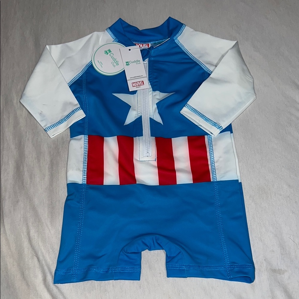 NWT! Cuddle Club UPF 50+ Long-Sleeve Baby Swimsuit 6-12 months